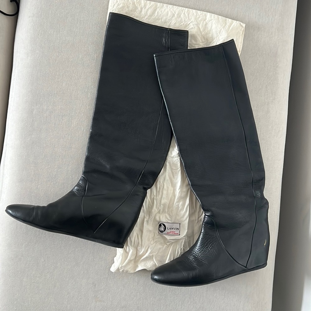 Lanvin boots with hidden wedge heel. Size 7